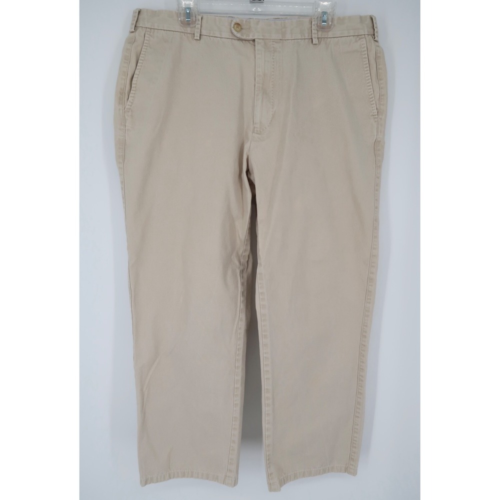 Peter‎ Millar Mens 38 Khaki Beige Cotton Chino Pants Flat Front 38x27